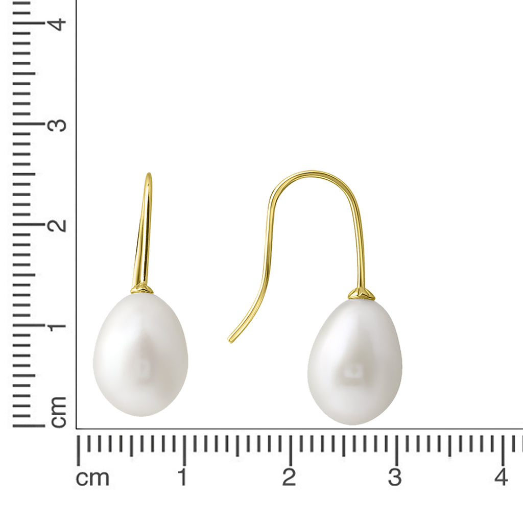 Ohrhänger 375/- Gelbgold glanz Süßwasserperle 8-8,5mm
