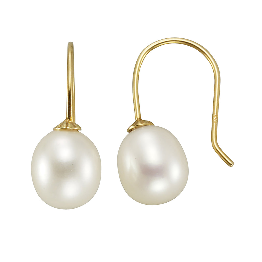 Ohrhänger 375/- Gelbgold glanz Süßwasserperle 8-8,5mm