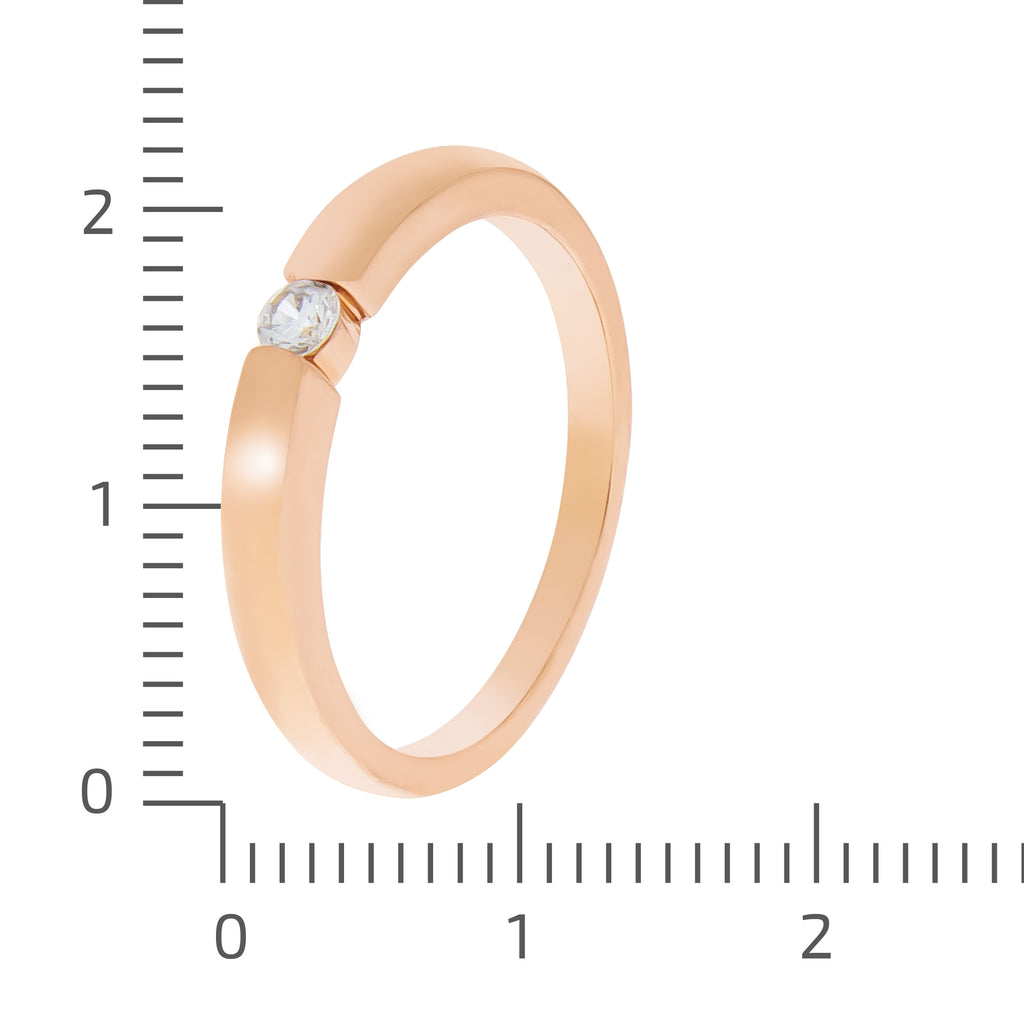 Ring 925/- Sterling Silber rotvergoldet 1 Zirkonia