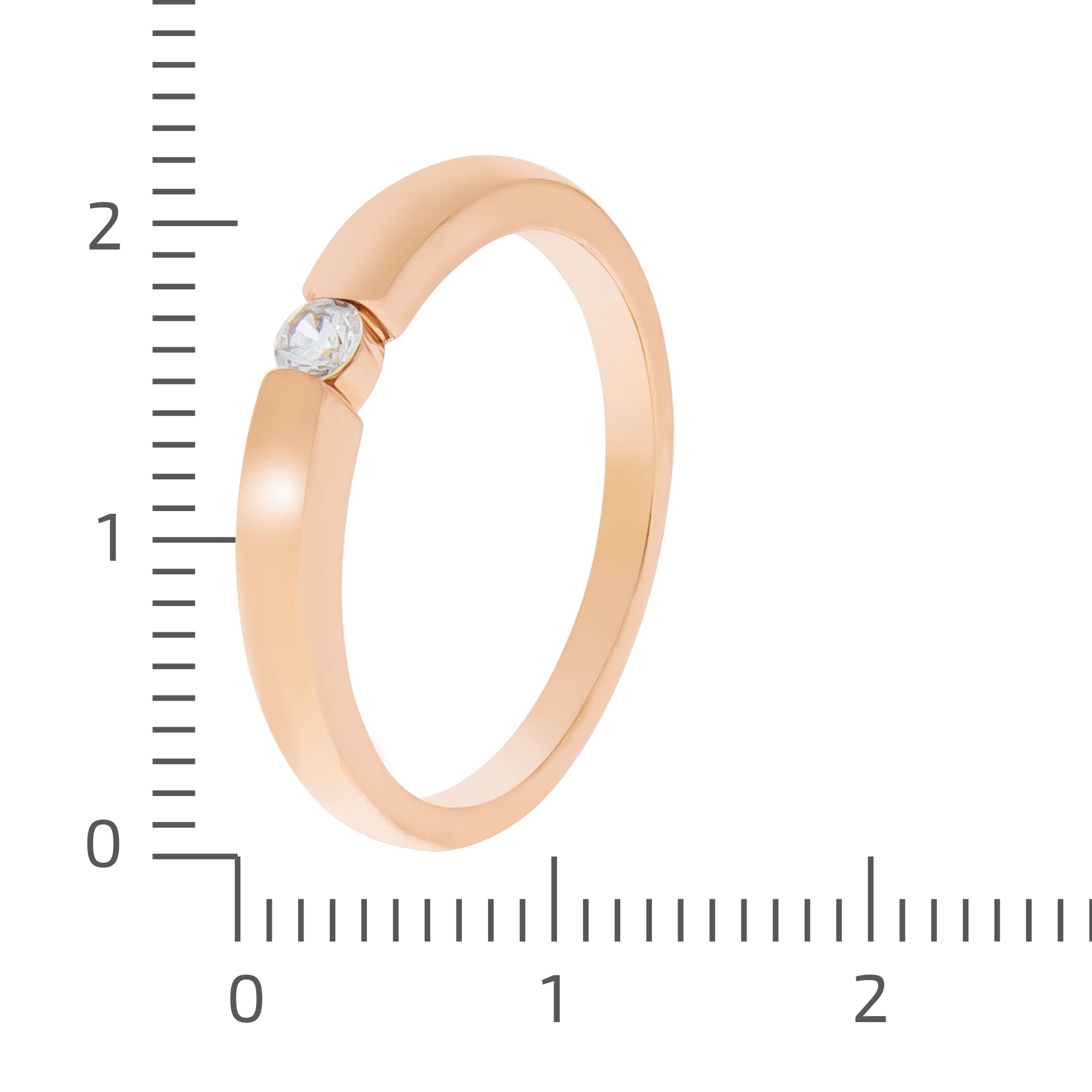 Ring 925/- Sterling Silber rotvergoldet 1 Zirkonia