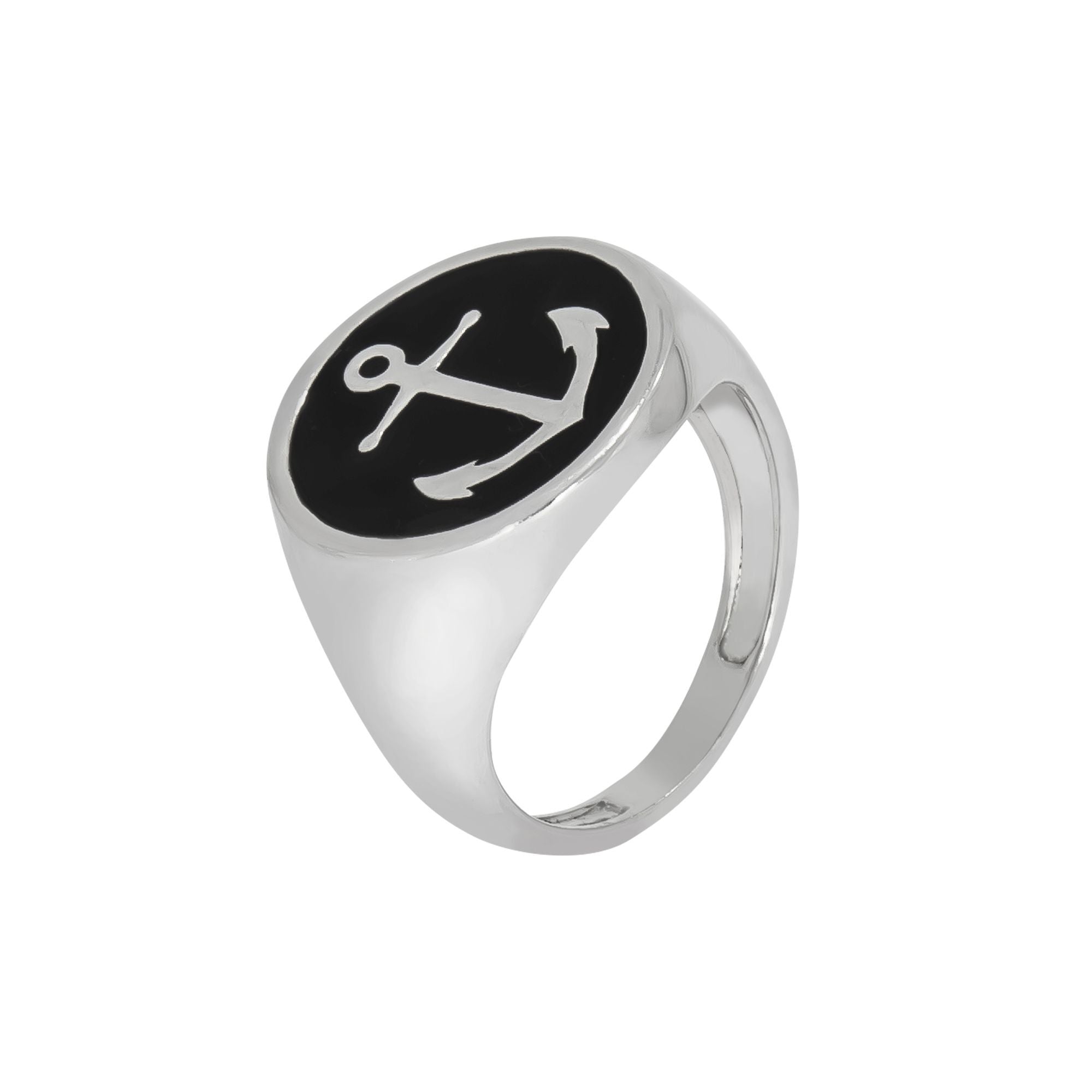 Ring 925/- Sterling Silber rhodiniert Lack schwarz