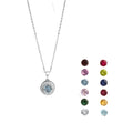 Anhänger mit Kette 925/- Sterling Silber rhodiniert Zirkonia und Wechselsteine