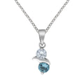 Anhänger mit Kette 925/- Sterling Silber rhodiniert mit Zirkonia und Glasstein