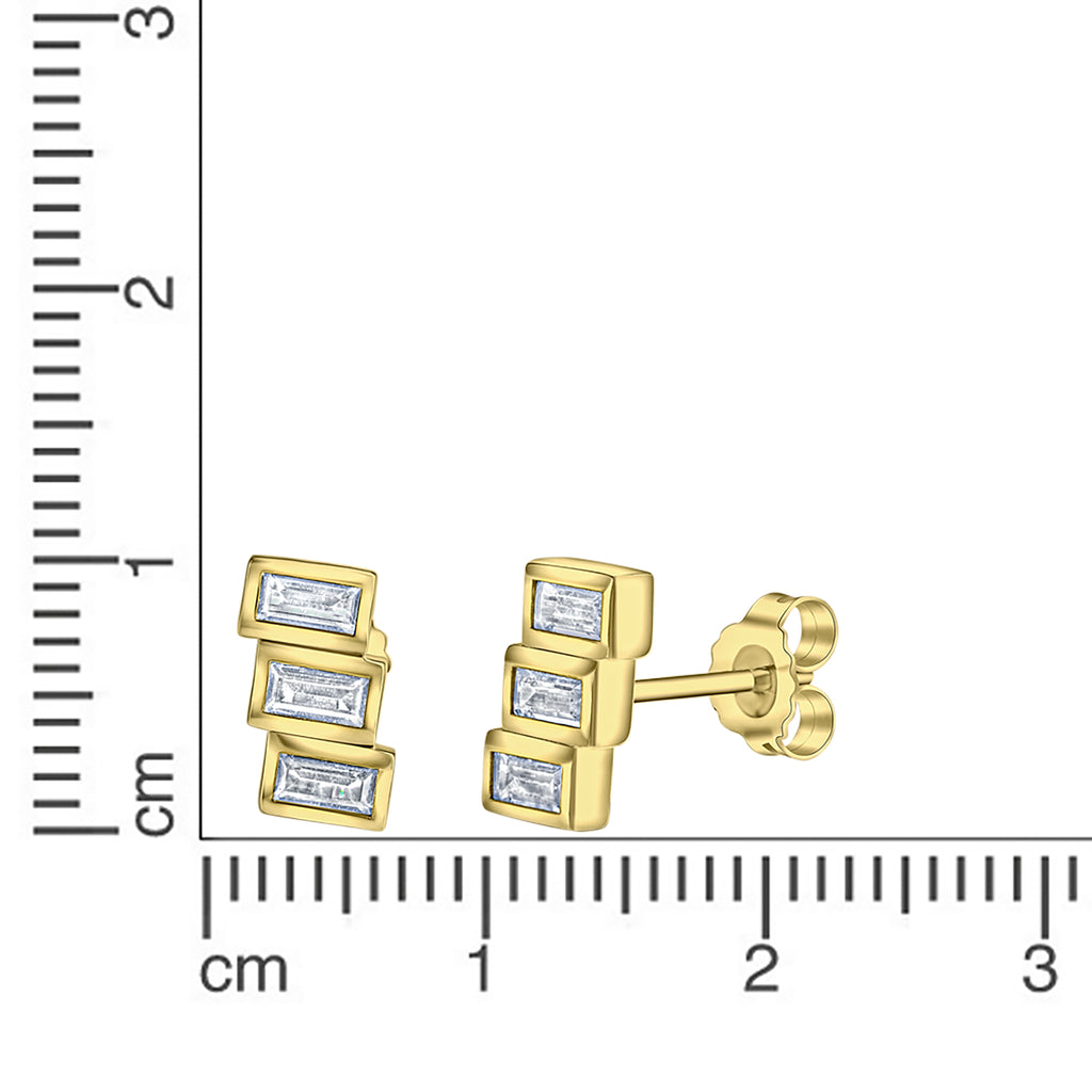 Ohrstecker 925-Sterling Silber vergoldet Zirkonia