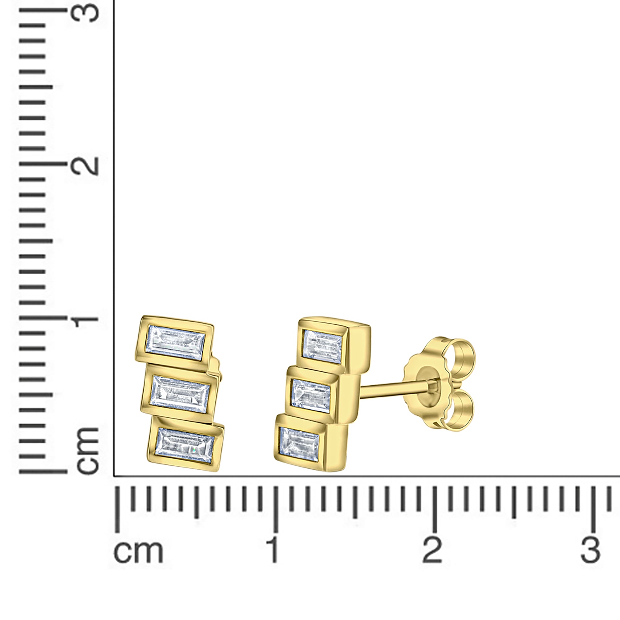 Ohrstecker 925-Sterling Silber vergoldet Zirkonia