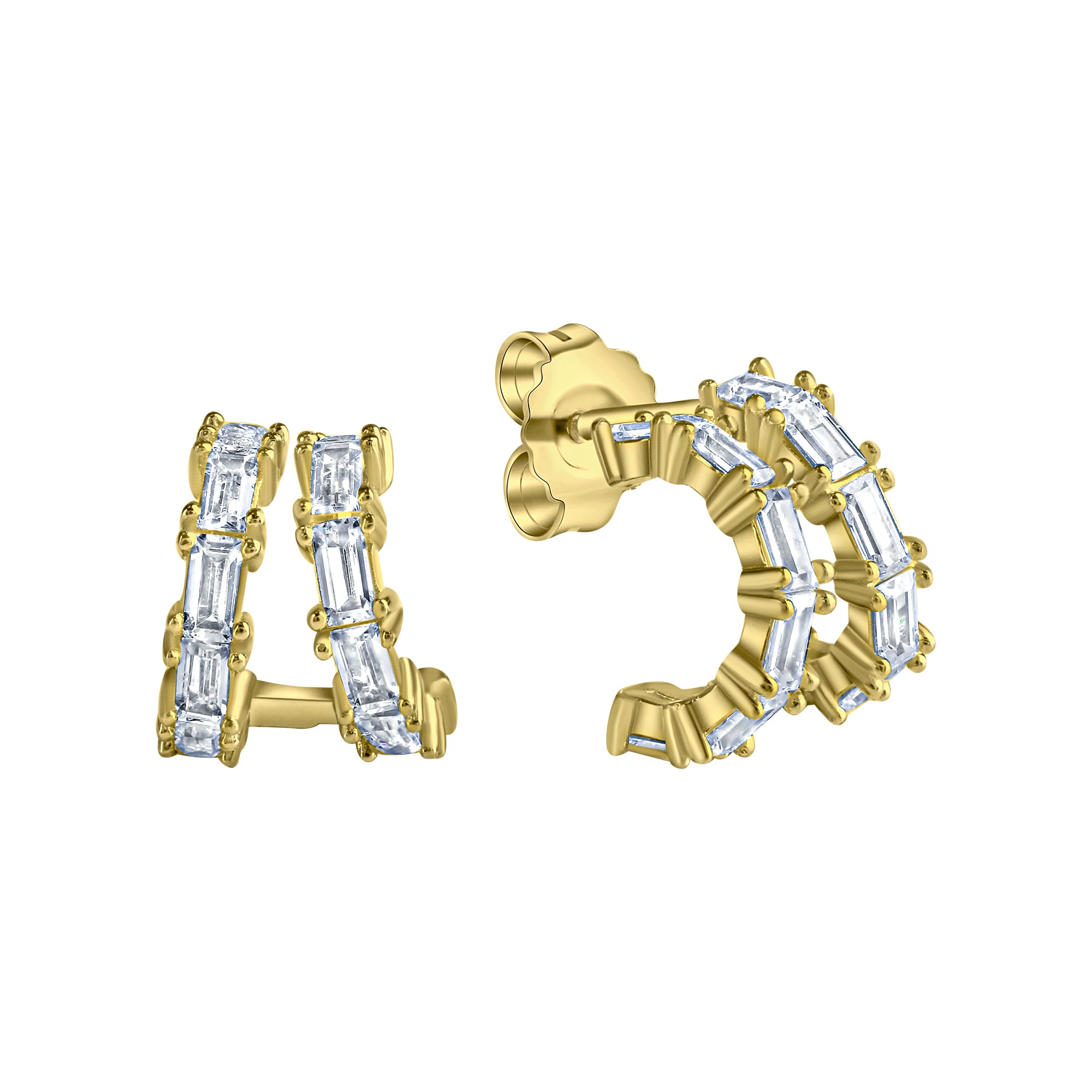 Ohrstecker 925-Sterling Silber vergoldet Zirkonia