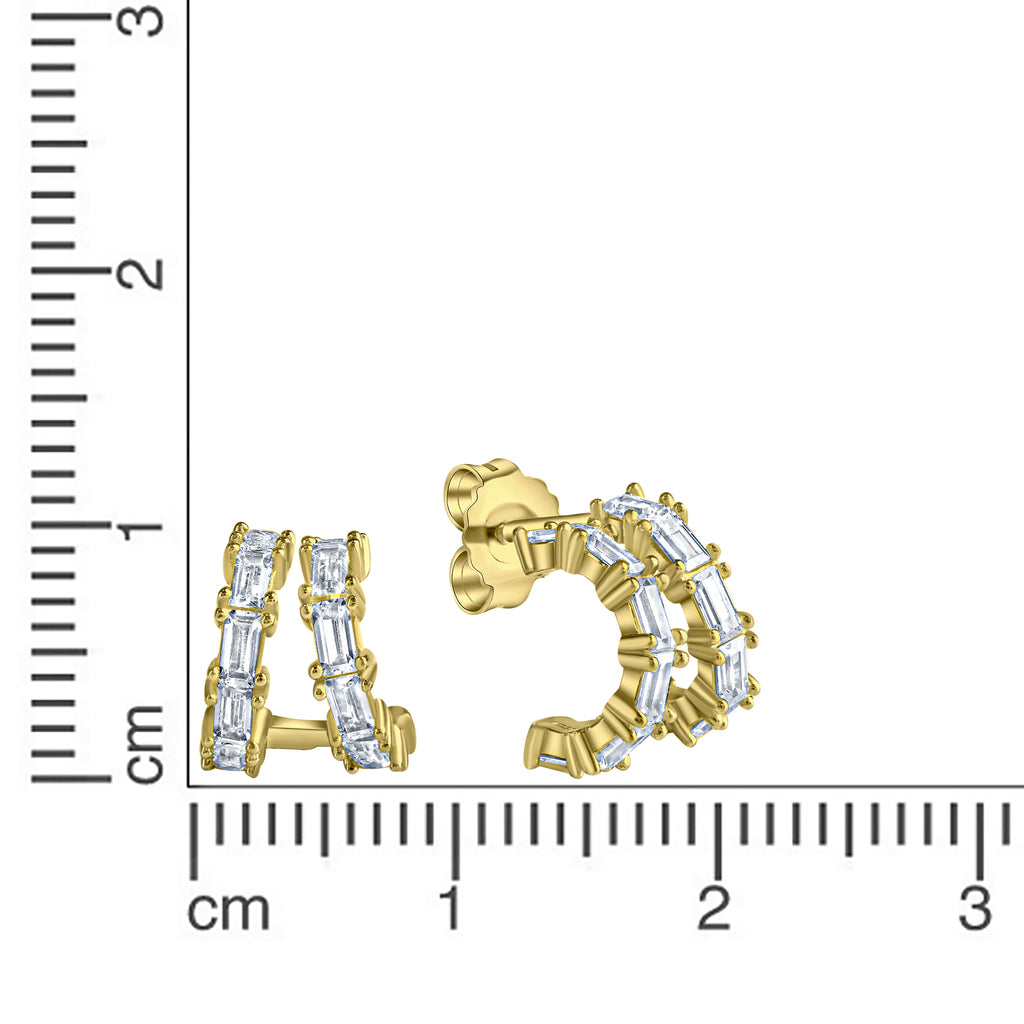 Ohrstecker 925-Sterling Silber vergoldet Zirkonia