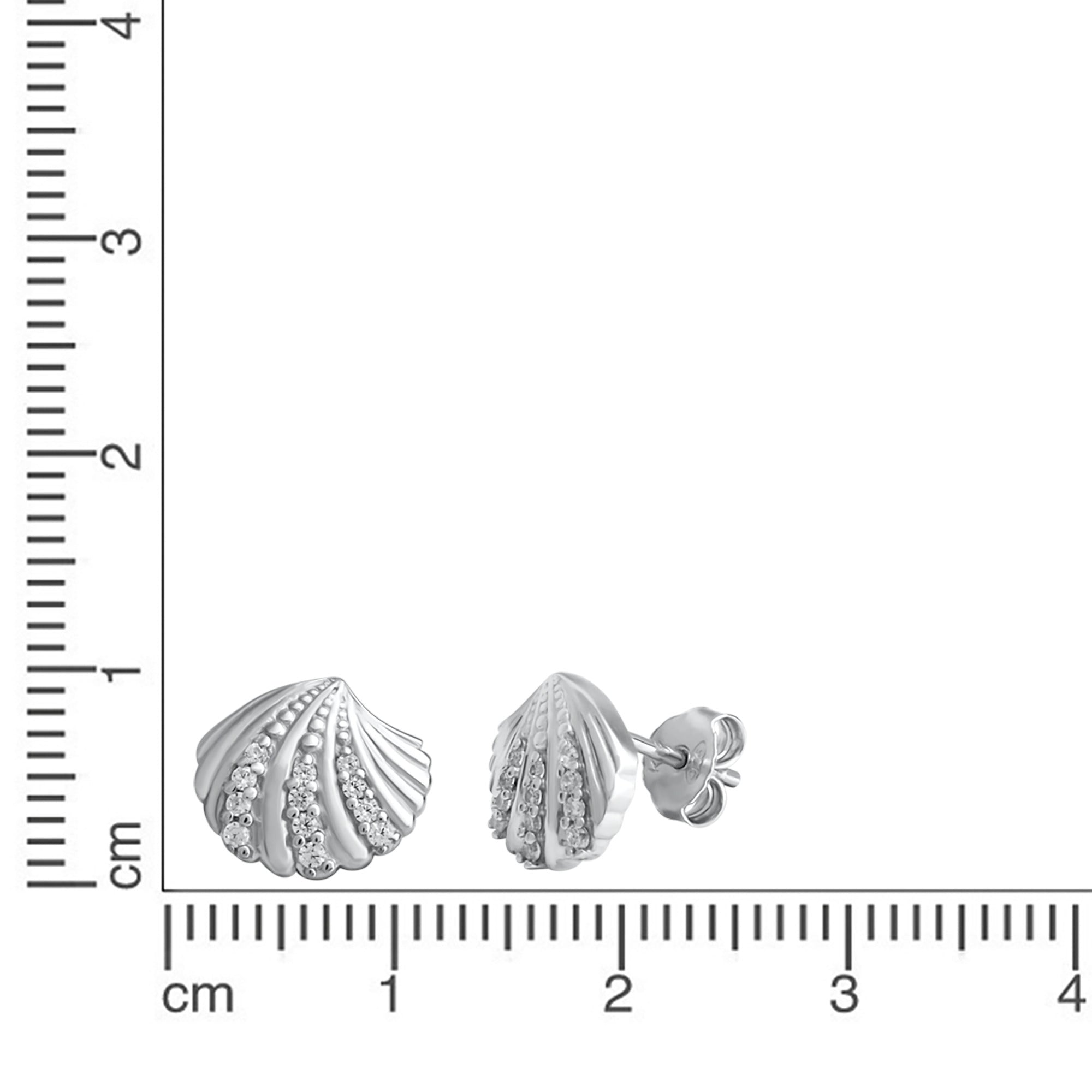 Ohrstecker 925/- Sterling Silber rhodiniert Zirkonia