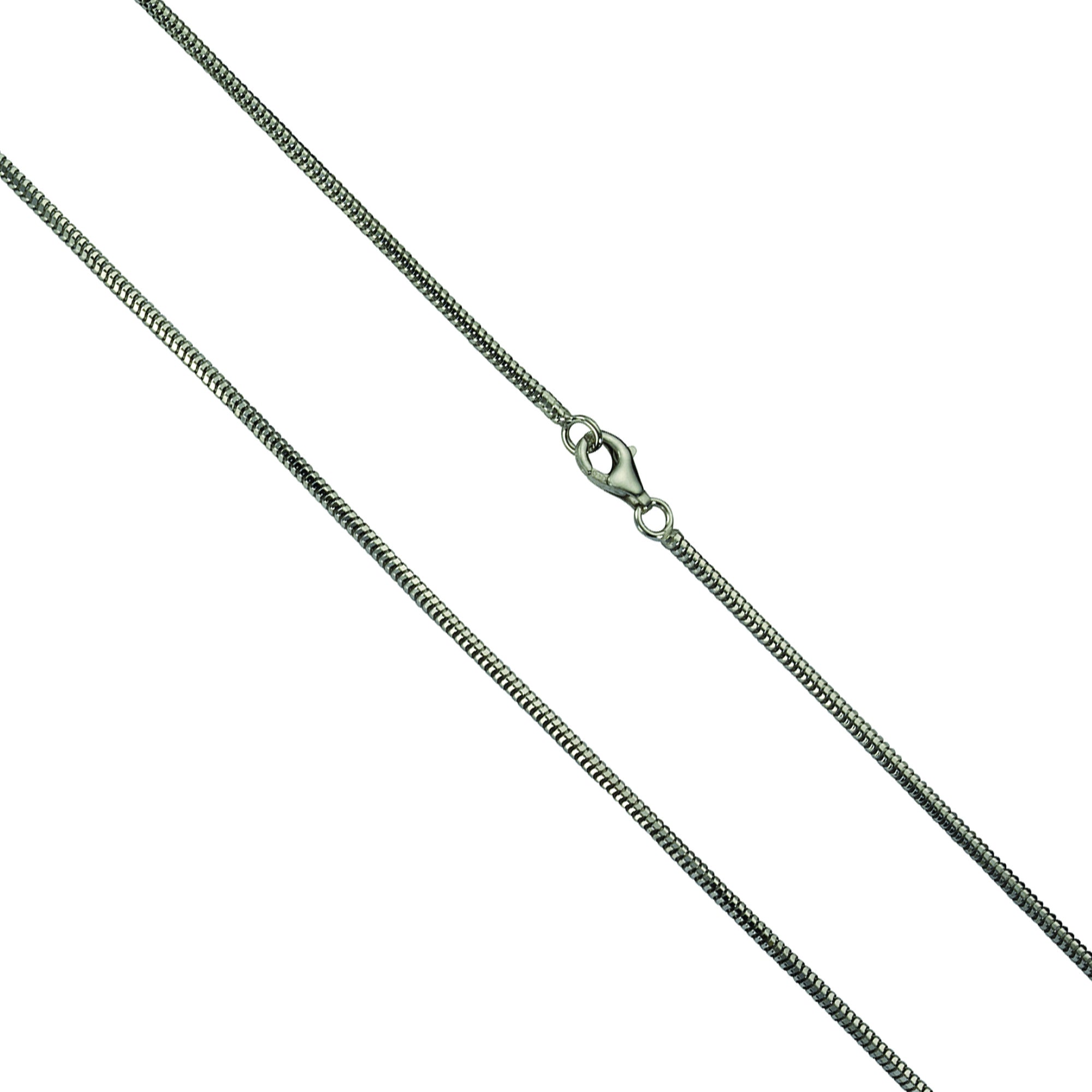 Collier 925/- Silber rhod. Schlangenk. diamantiert