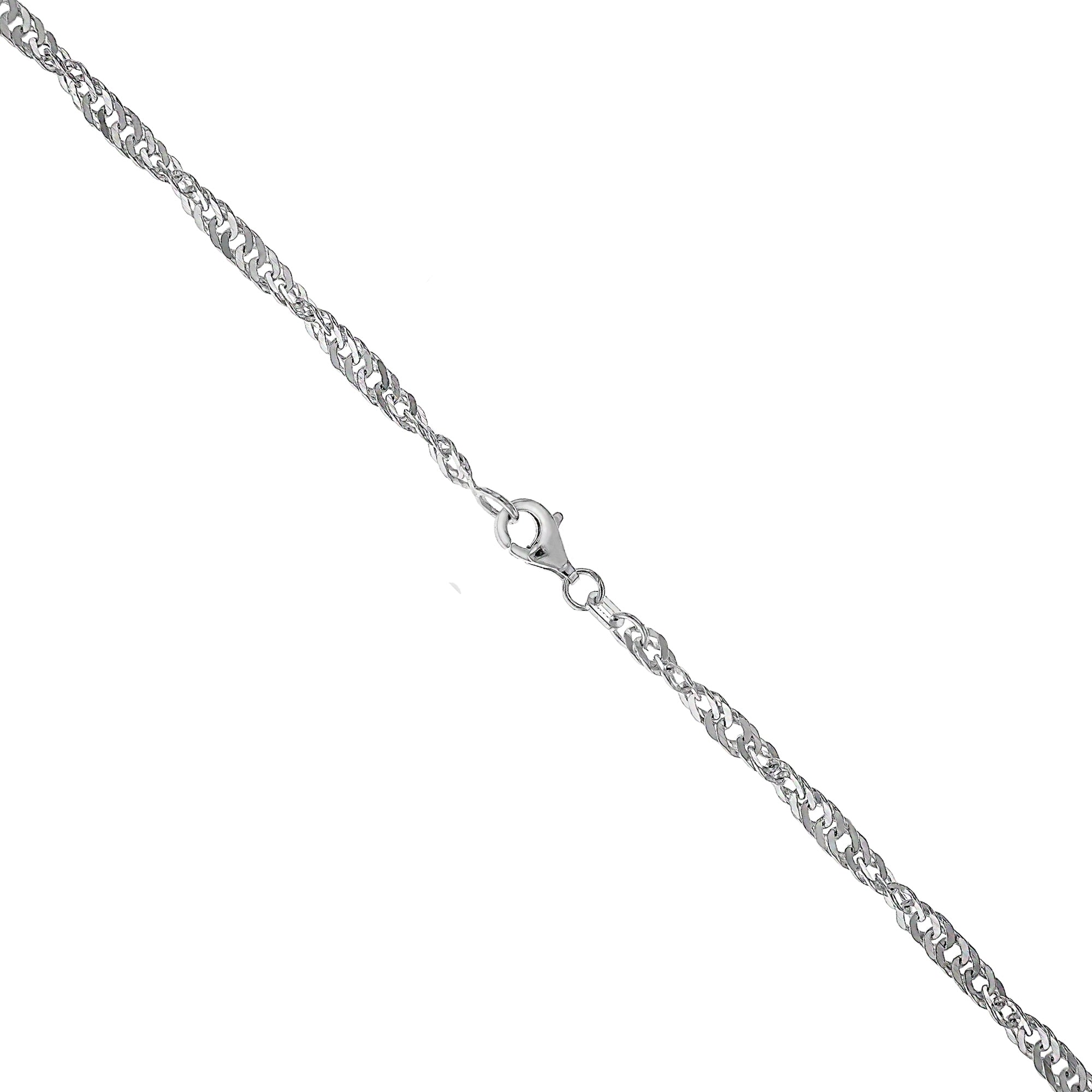 Collier 925/- Sterling Silber weiss Singapurkette 55 cm