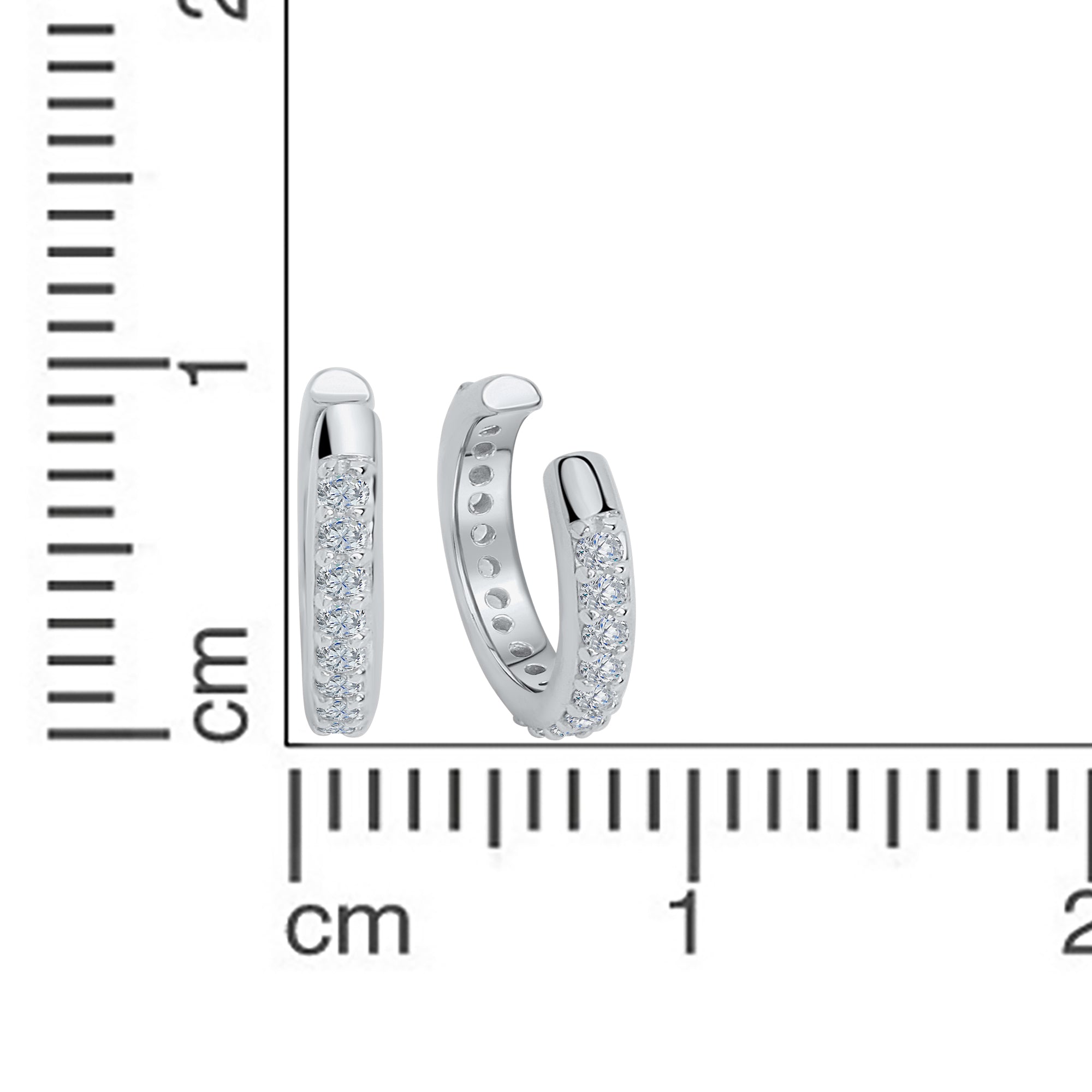 Ohrklemme 925/- Sterling Silber rhodiniert Zirkonia
