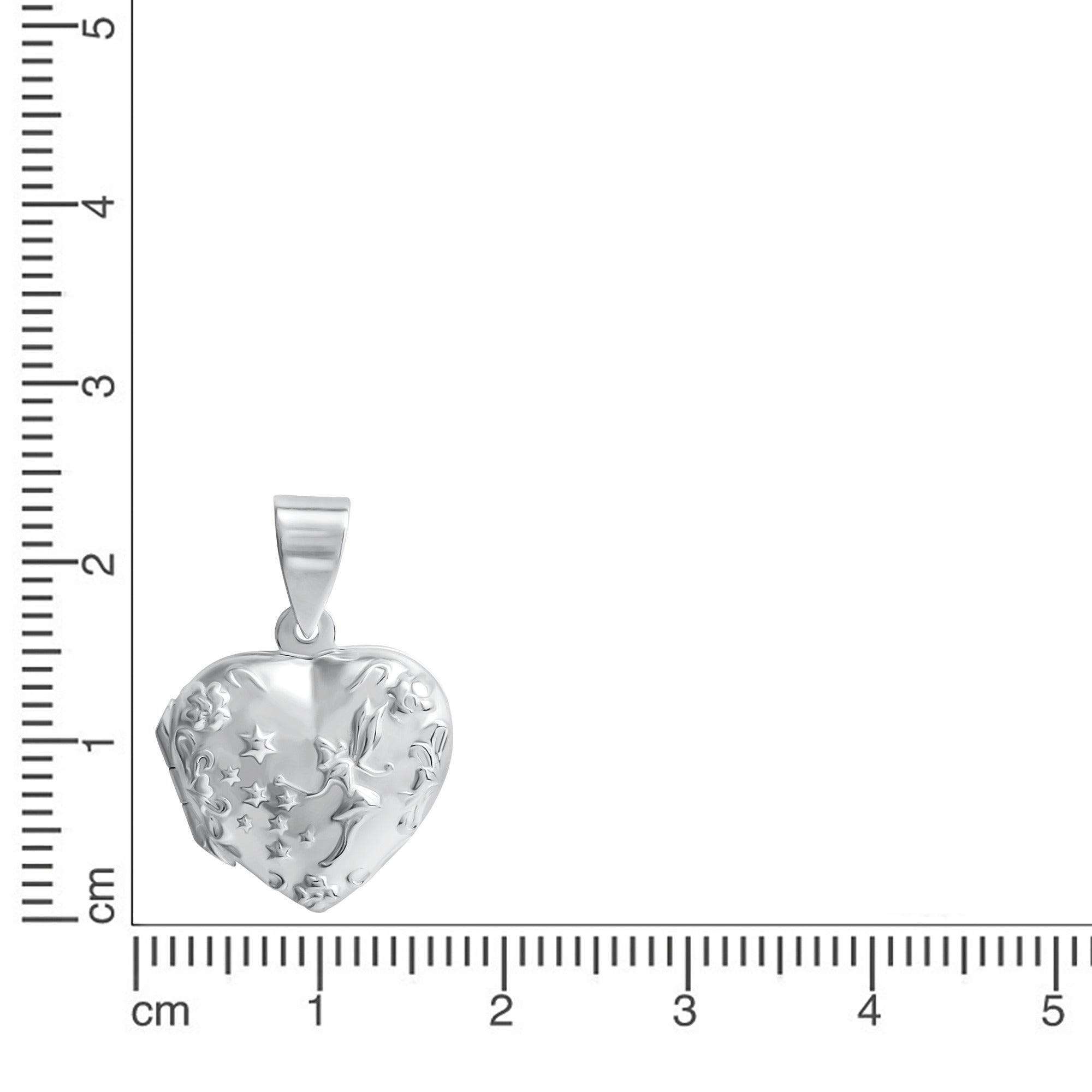 Anhänger 925/- Sterling Silber weiß Medaillon Herz