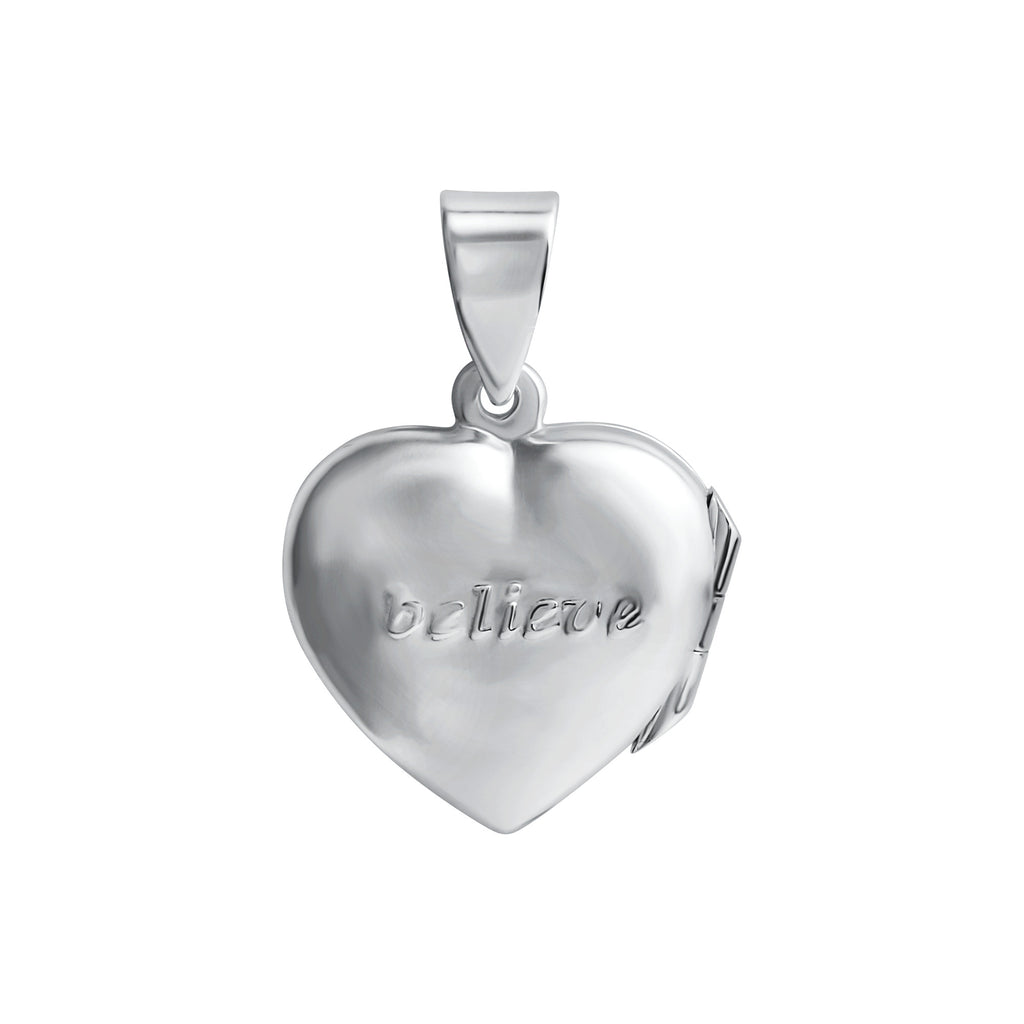 Anhänger 925/- Sterling Silber weiß Medaillon Herz