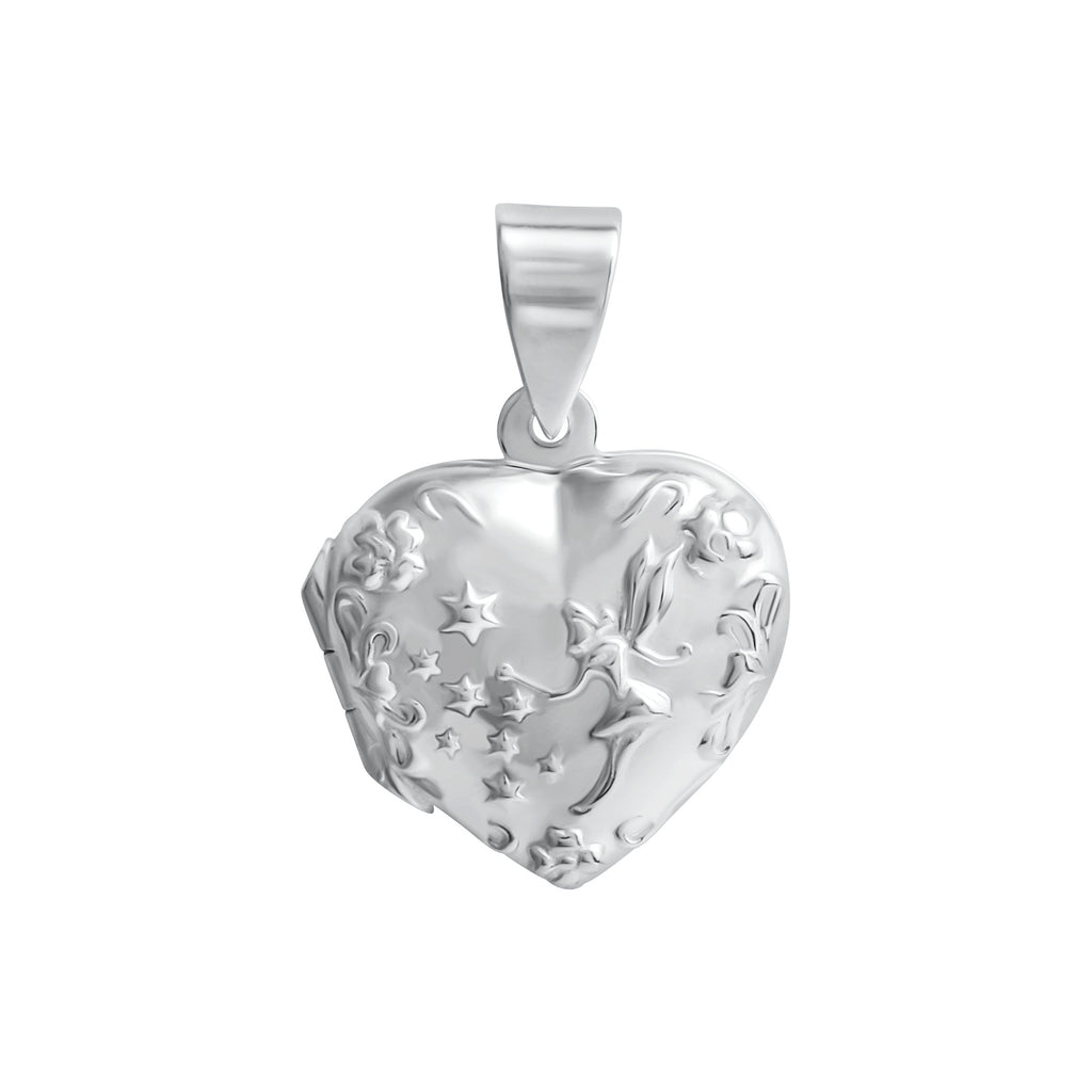 Anhänger 925/- Sterling Silber weiß Medaillon Herz