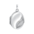 Medaillon 925/- Sterling Silber rhodiniert oval Zirkonia