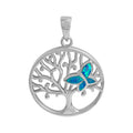 Anhänger 925/- Sterling Silber rhodiniert synth. Opal blau
