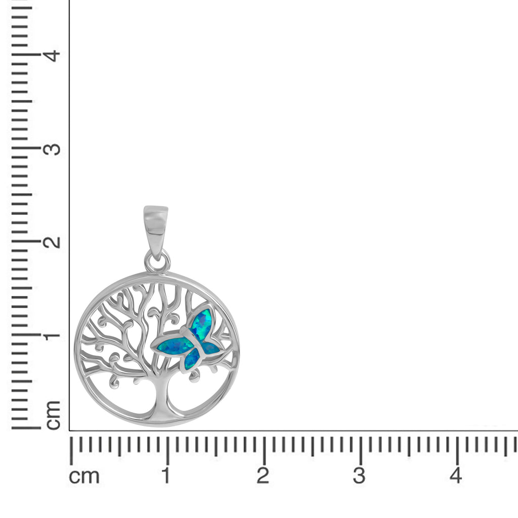Anhänger 925/- Sterling Silber rhodiniert synth. Opal blau