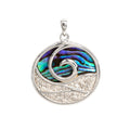 Anhänger 925/- Sterling Silber rhodiniert Abalone und Zirkonia
