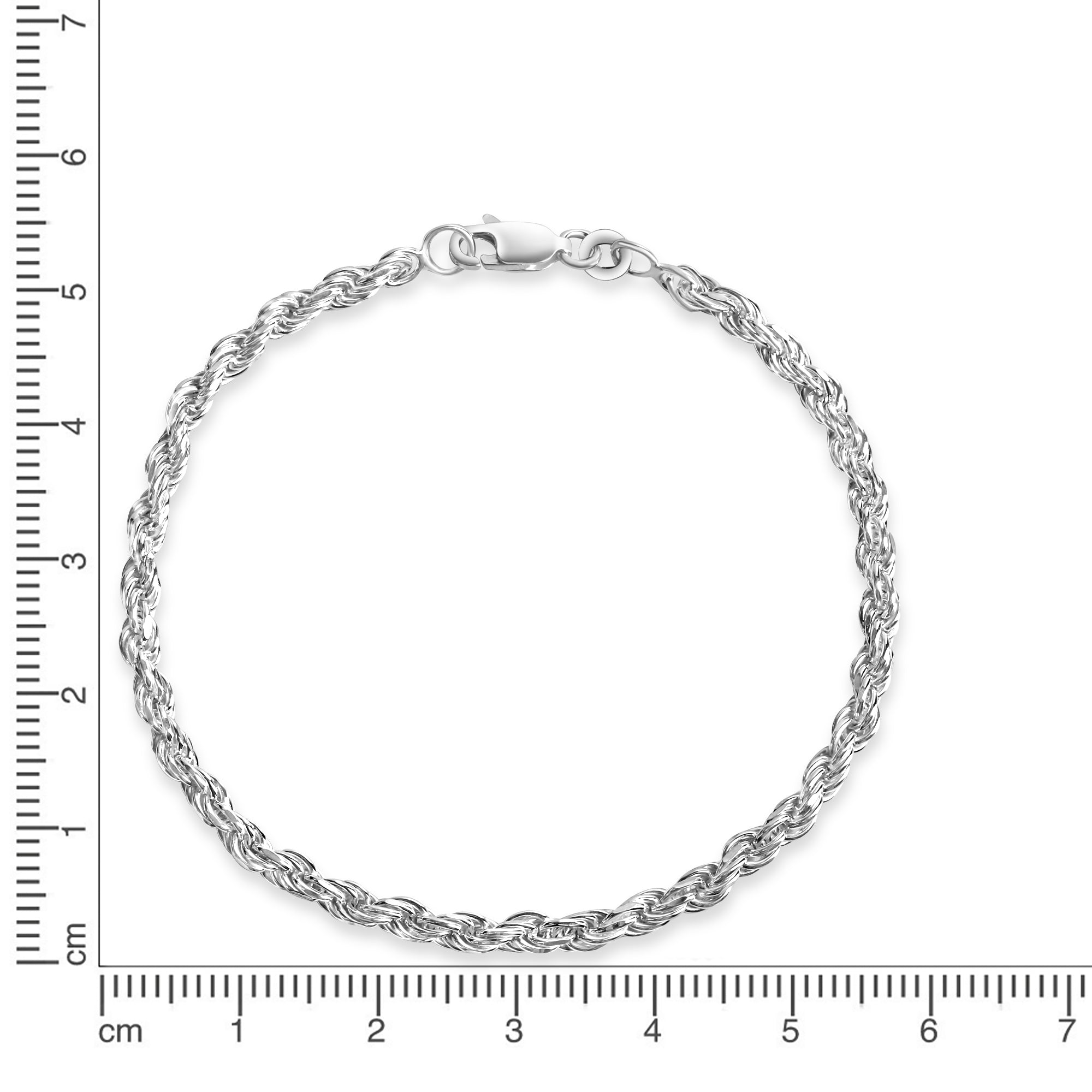 Armband 925/- Sterling Silber Kordel 19 cm