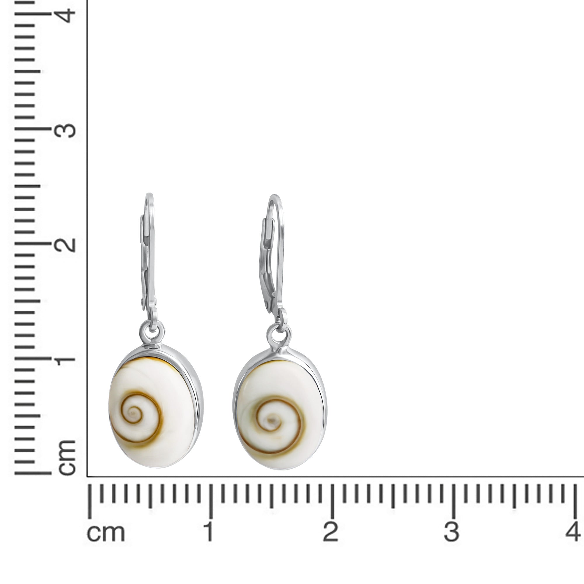 Ohrhänger 925/- Sterling Silber rhodiniert mit Muschel weiß