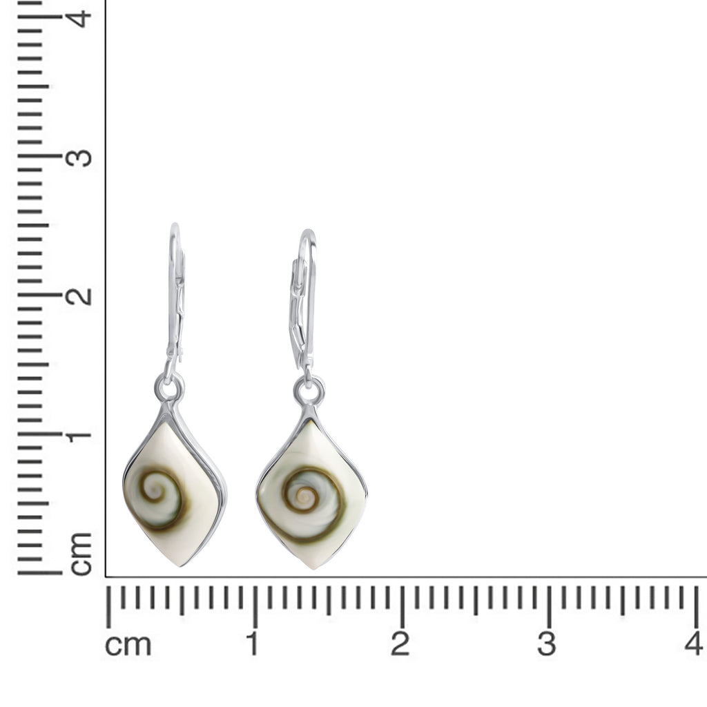 Ohrhänger 925/- Sterling Silber mit Muschel weiß