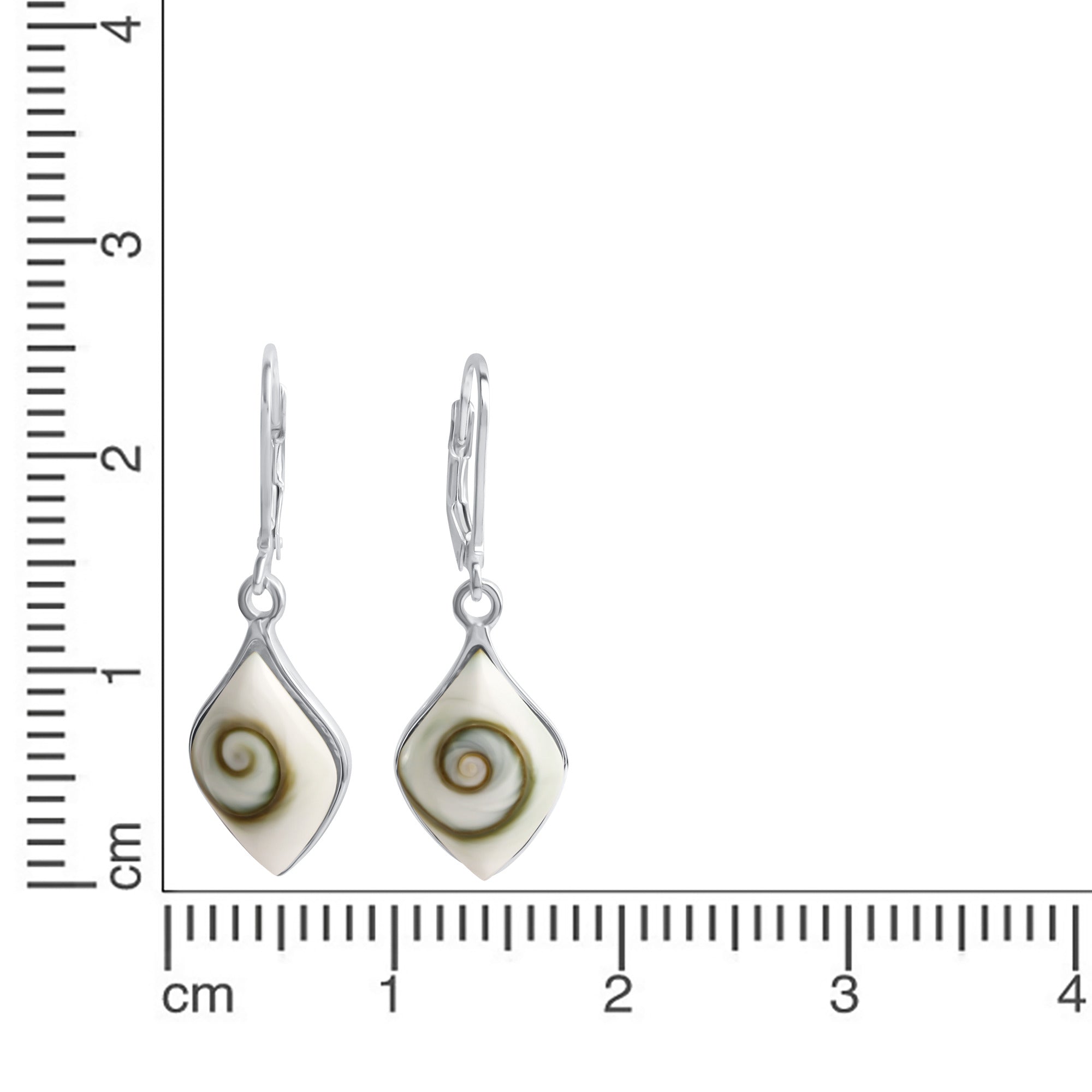 Ohrhänger 925/- Sterling Silber mit Muschel weiß