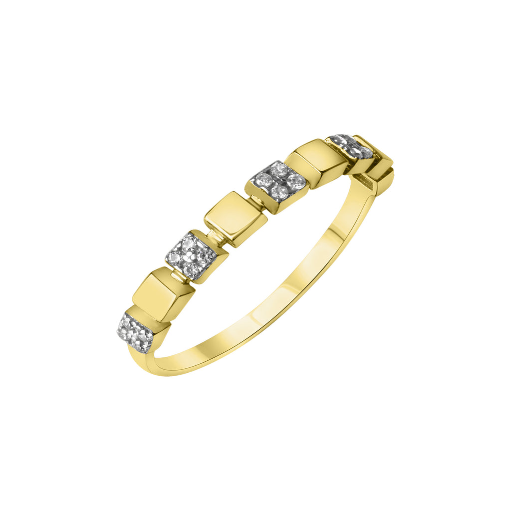 Ring 375/- Gelbgold bicolor Zirkonia