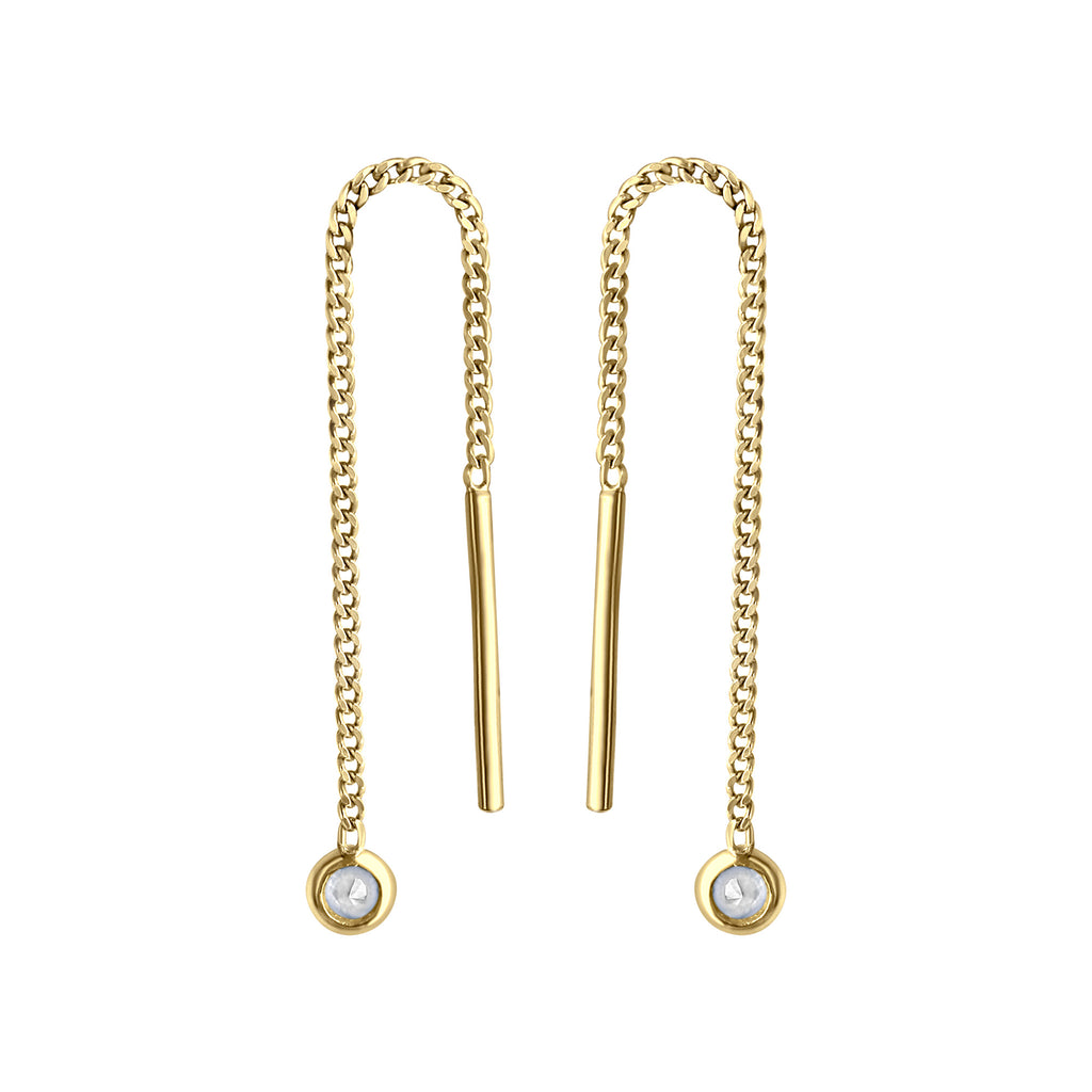 Durchzieh-Ohrringe 333/- Gelbgold Zirkonia