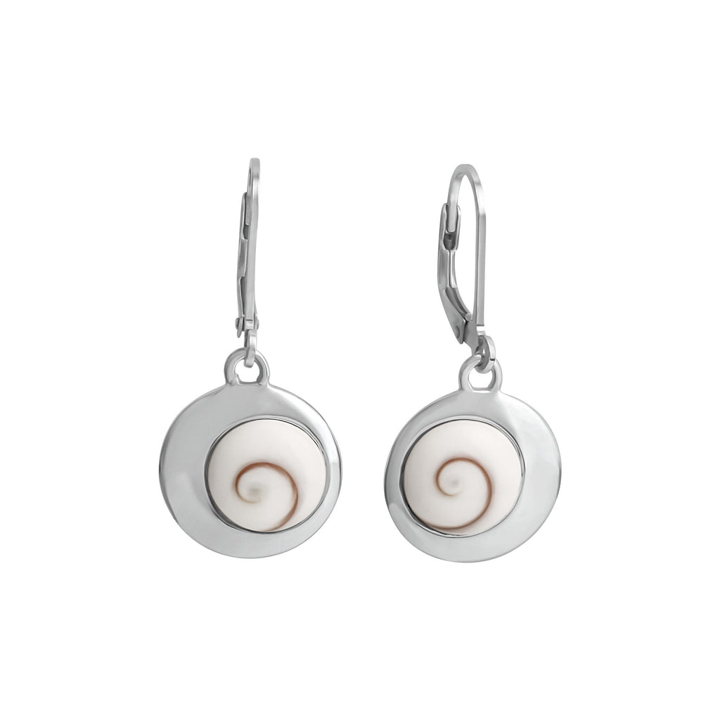 Ohrhänger 925/- Sterling Silber rhodiniert mit Muschel weiß
