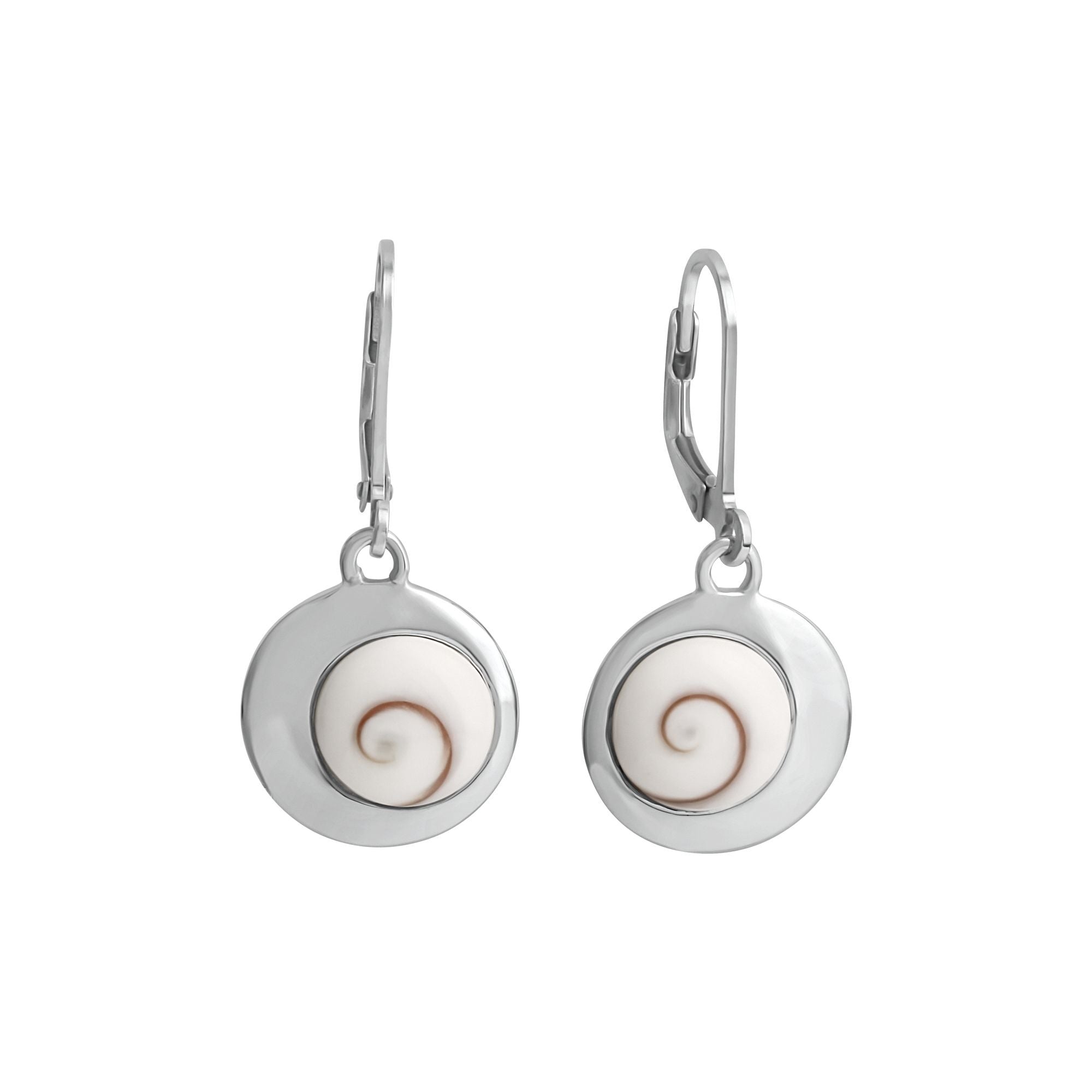 Ohrhänger 925/- Sterling Silber rhodiniert mit Muschel weiß