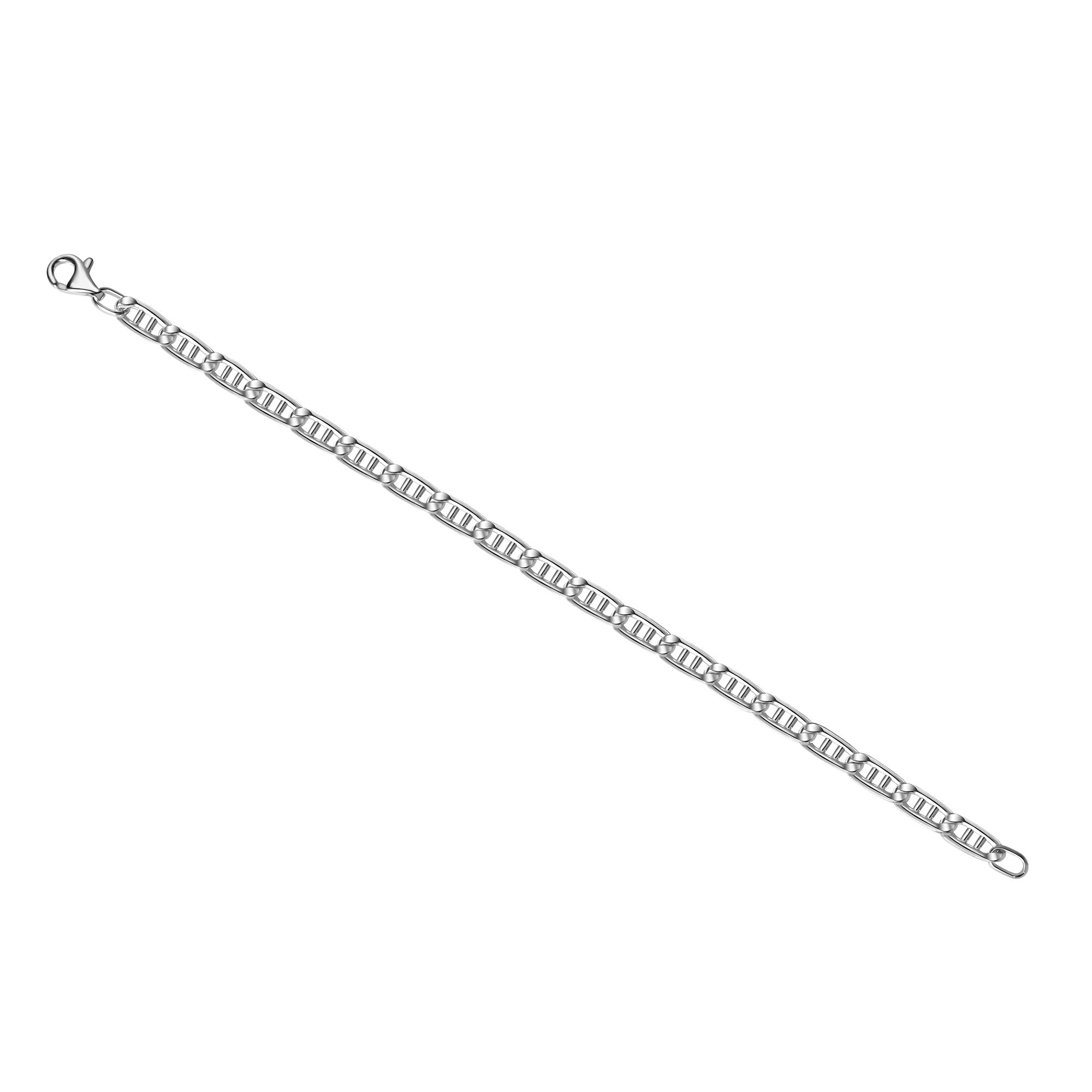 Armband 925/- Sterling Silber weiß Doppel-Stegpanzerarmband 23 cm