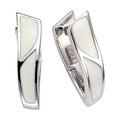 Klappcreolen 925 Sterling Silber Lack weiß