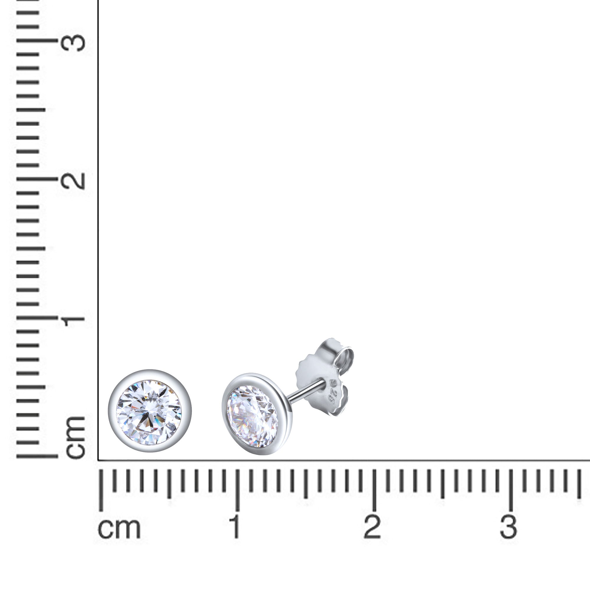 Ohrstecker Silber 925 Zirkonia weiß