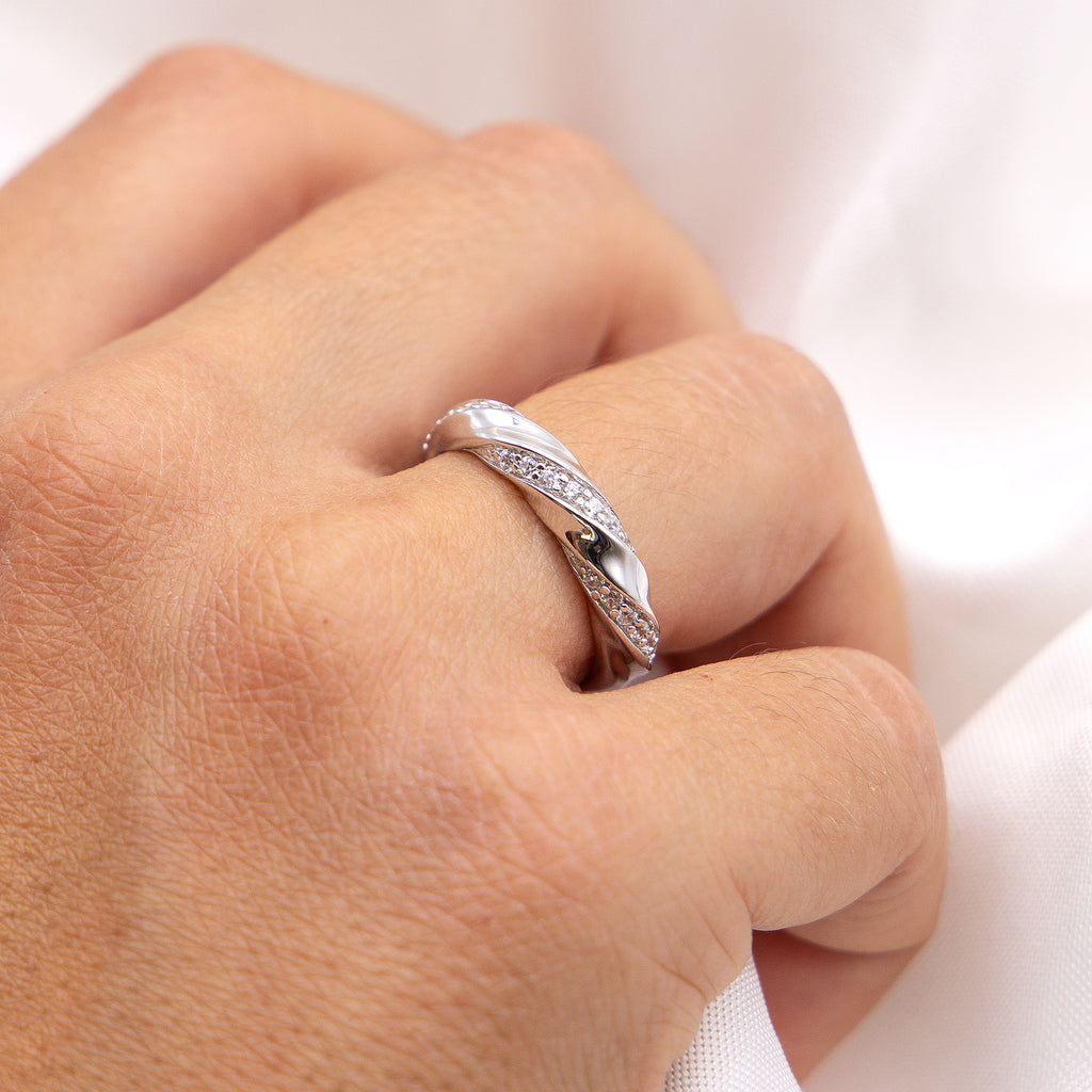 Ring Silber 925 rhodiniert mit Zirkonia weiß