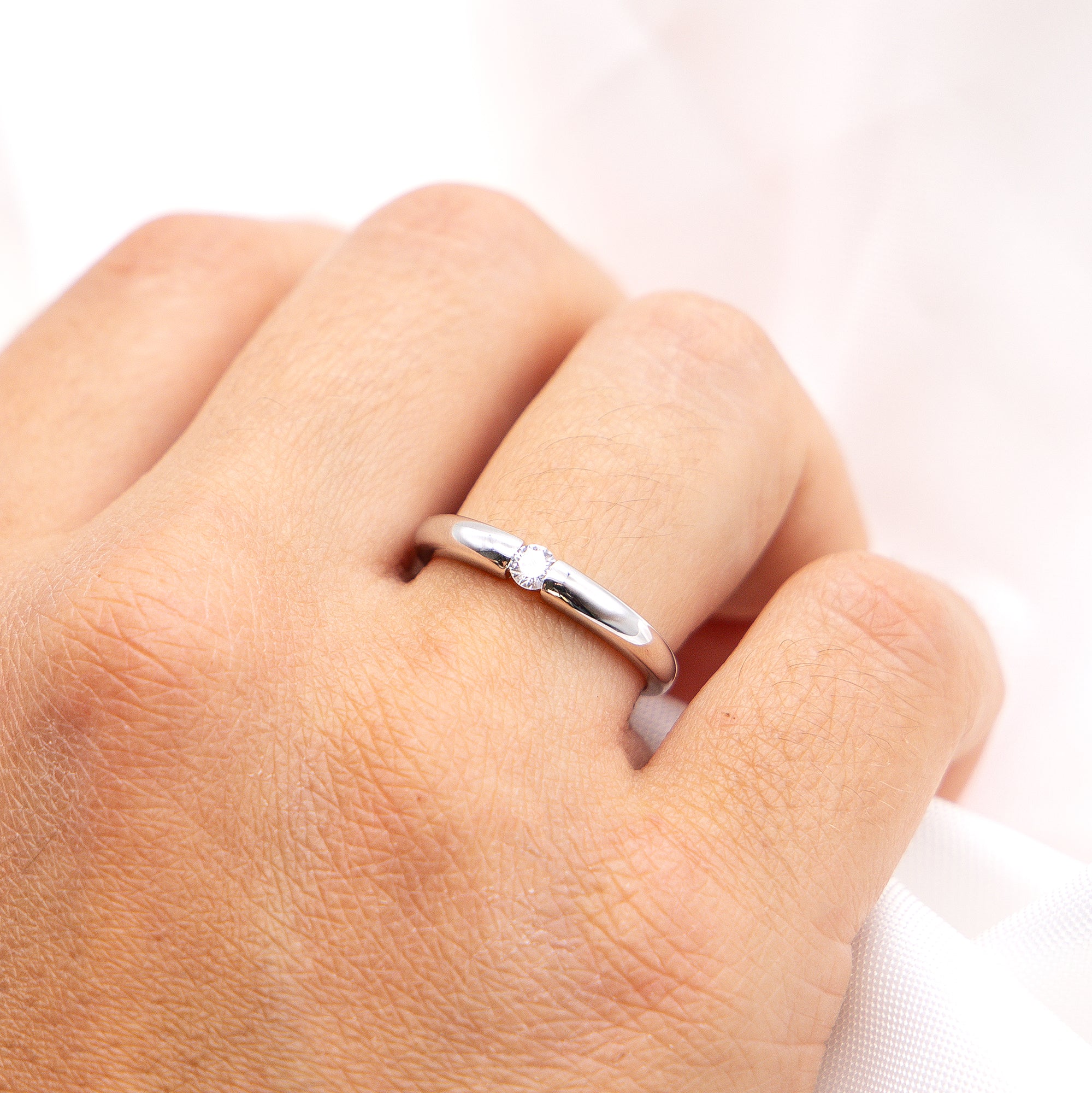 Ring Silber 925 rhodiniert mit Zirkonia weiß