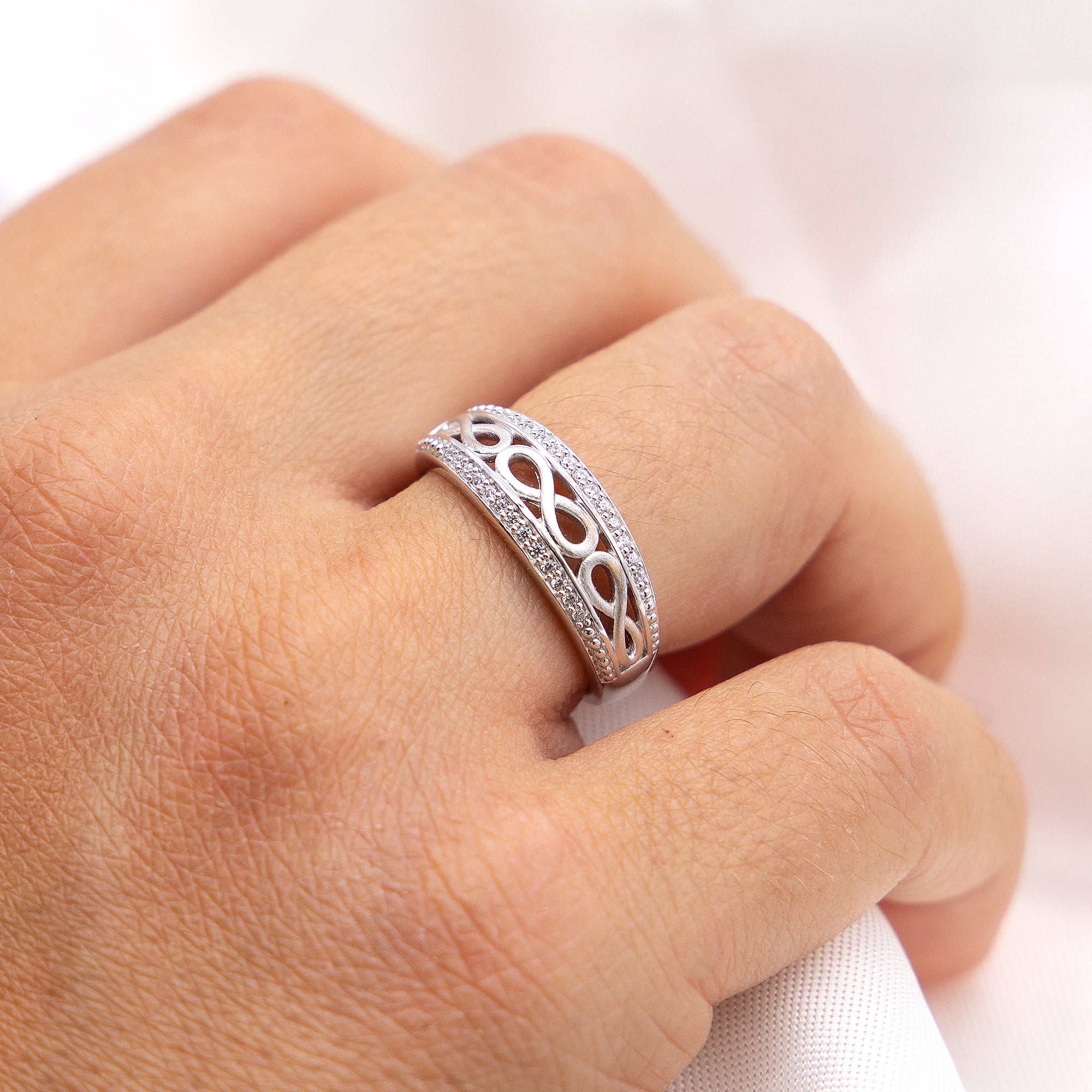 Ring Silber 925 glanz/mattiert Zirkonia