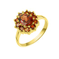 Ring 925 Sterling Silber vergoldet Granat