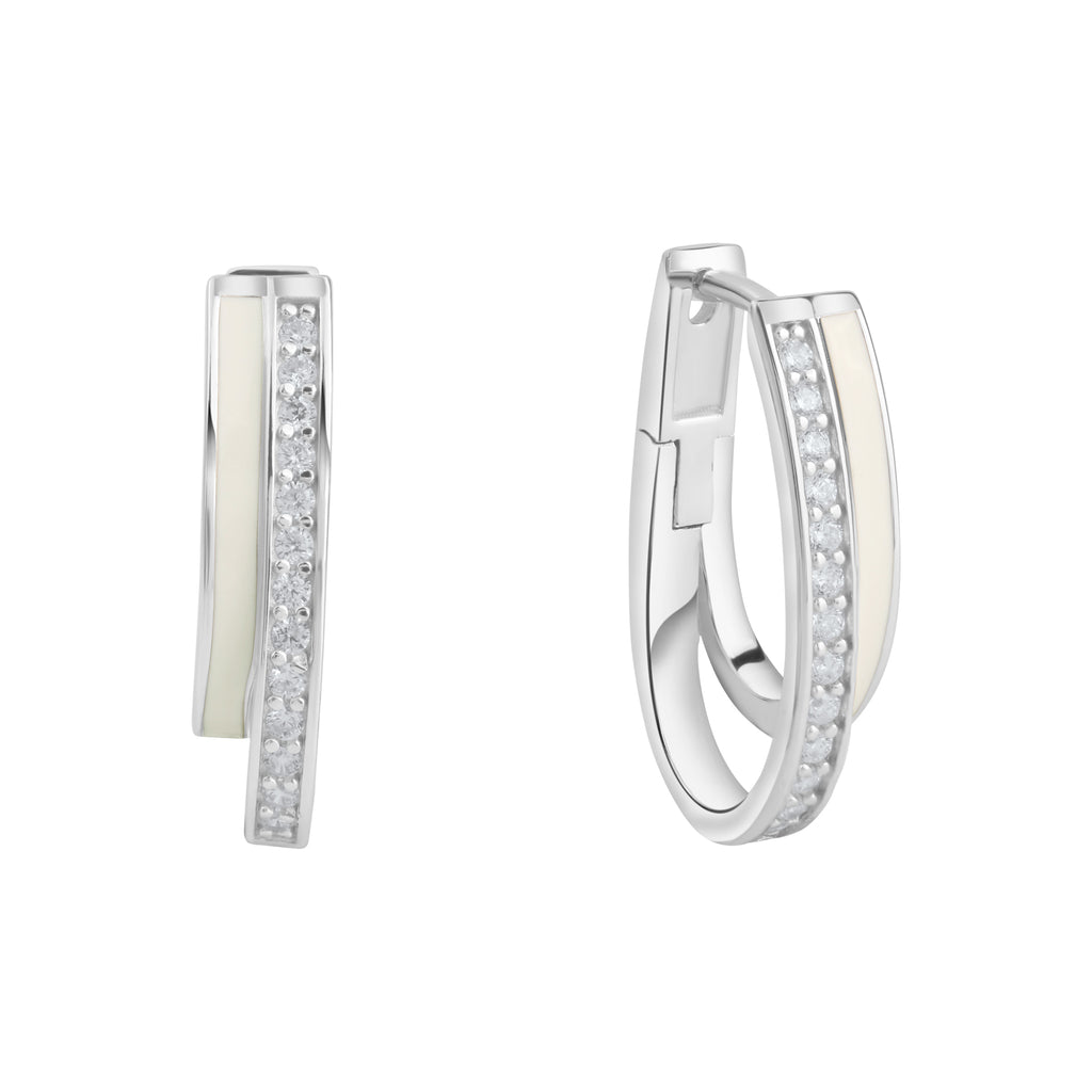 Klappcreolen 925/- Sterling Silber Zirkonia