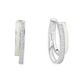 Klappcreolen 925 Sterling Silber Zirkonia