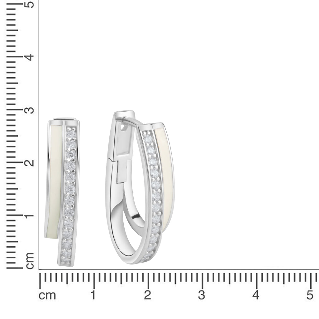 Klappcreolen 925/- Sterling Silber Zirkonia