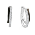 Klappcreolen 925 Sterling Silber Zirkonia Lack
