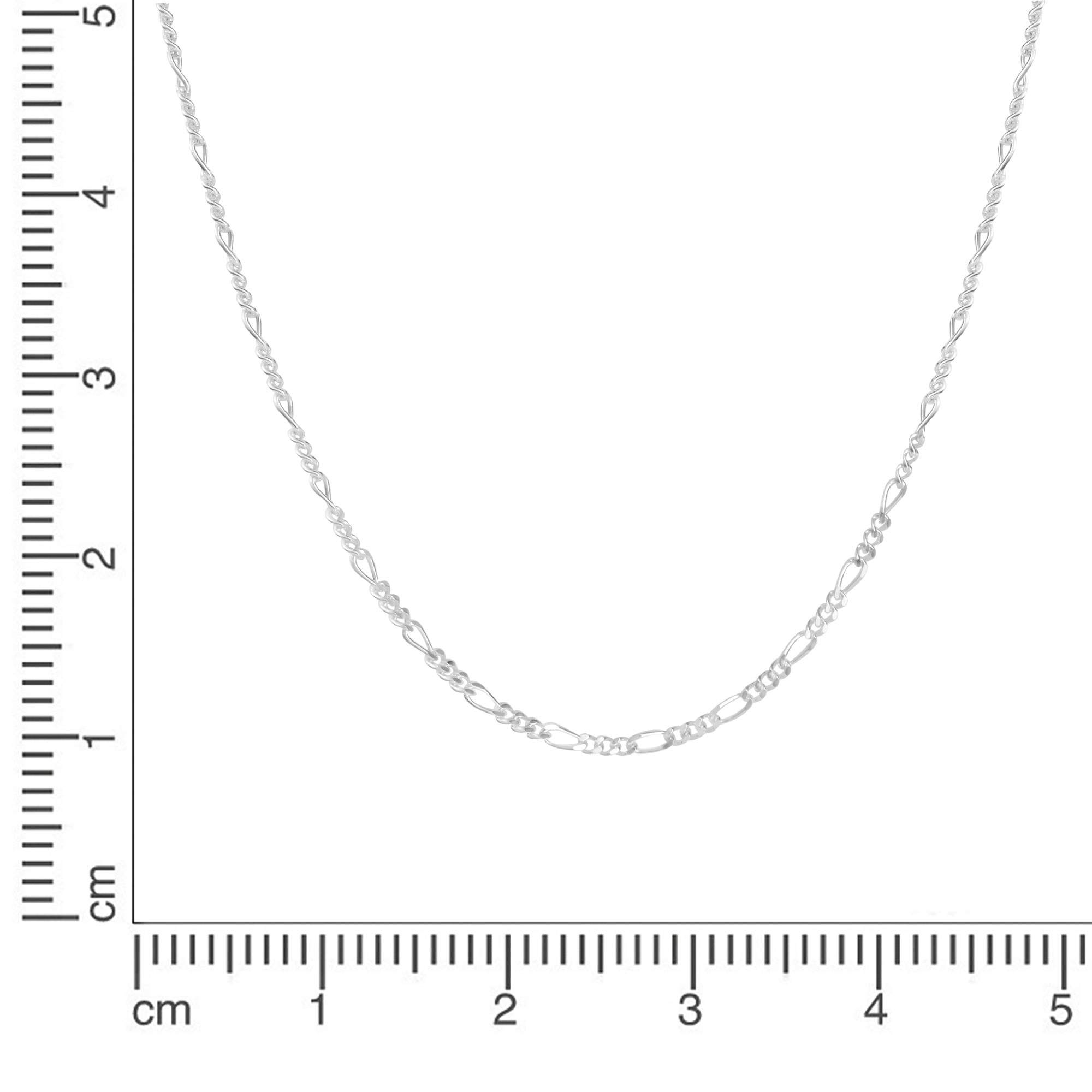 Collier 925/- Sterling Silber weiß Figarokette 3:1 50 cm