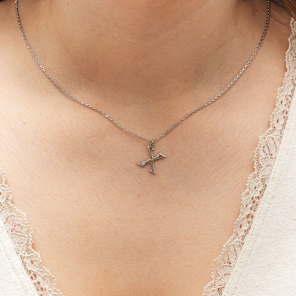 Halskette Silber 925 mit 1x Diamant 0,008ct. Buchstabe X