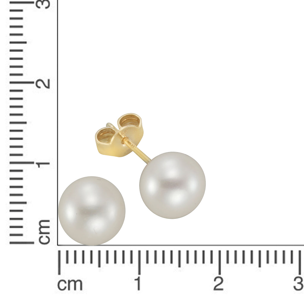 Ohrstecker Gold 375 mit weißer Perle 8-8,5mm