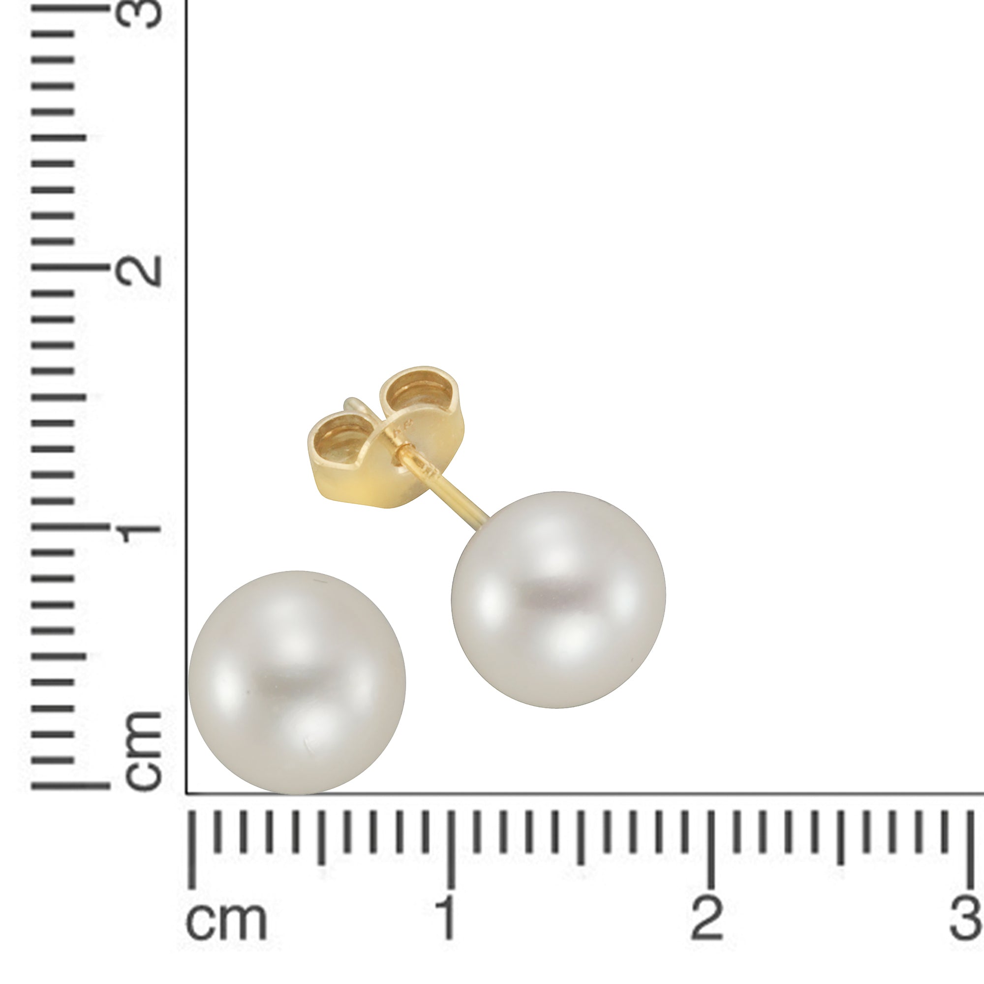 Ohrstecker Gold 375 mit weißer Perle 8-8,5mm
