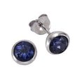 Ohrringe Silber 925 rhodiniert mit Topas dunkelblau (beh.)