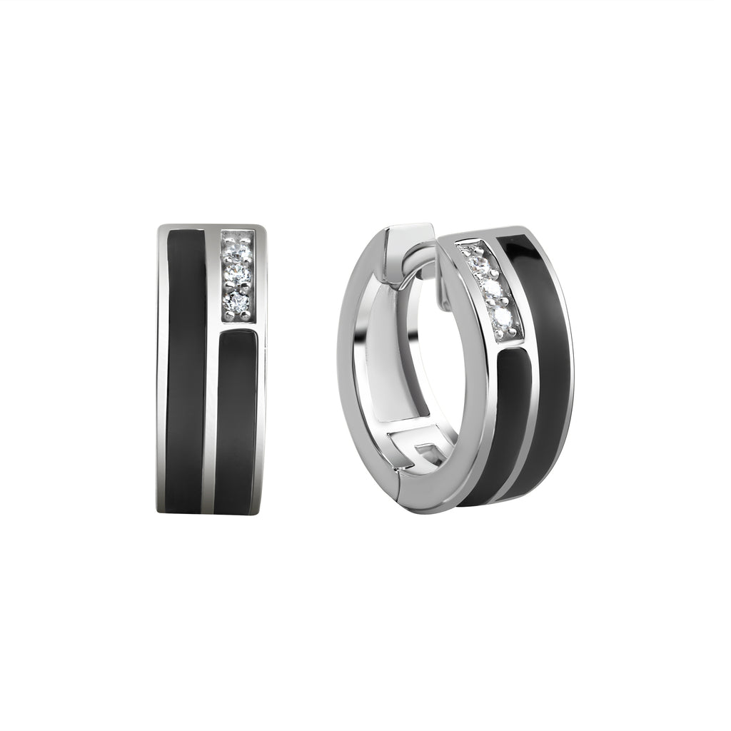 Klappcreolen 925/- Sterling Silber Zirkonia