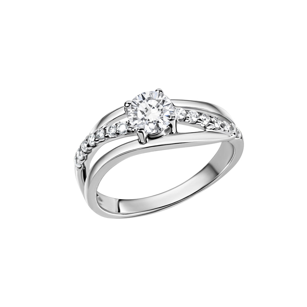 Ring Silber 925 rhodiniert mit Zirkonia weiß