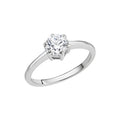 Ring Silber 925 rhodiniert mit weißem Zirkonia-Stein