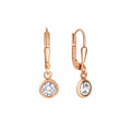 Ohrringe Silber 925 rosé-vergoldet mit Zirkonia weiß 25 mm lang